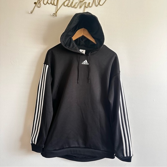 adidas Other - Adidas Black and White Hoodie with Iconic Stripes